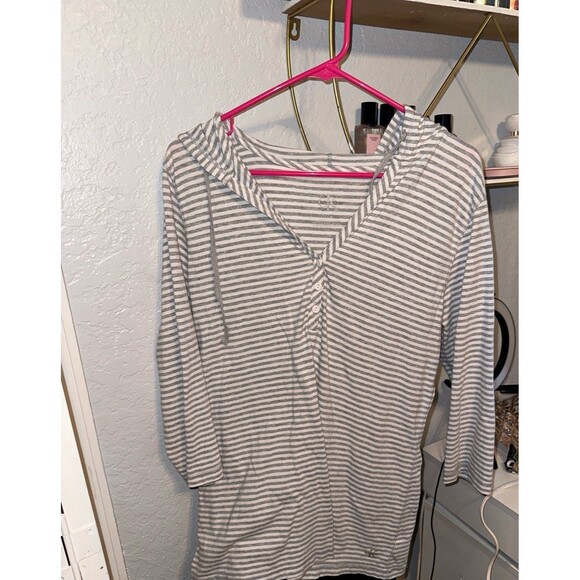Calvin Klein hooded striped top - Picture 1 of 3